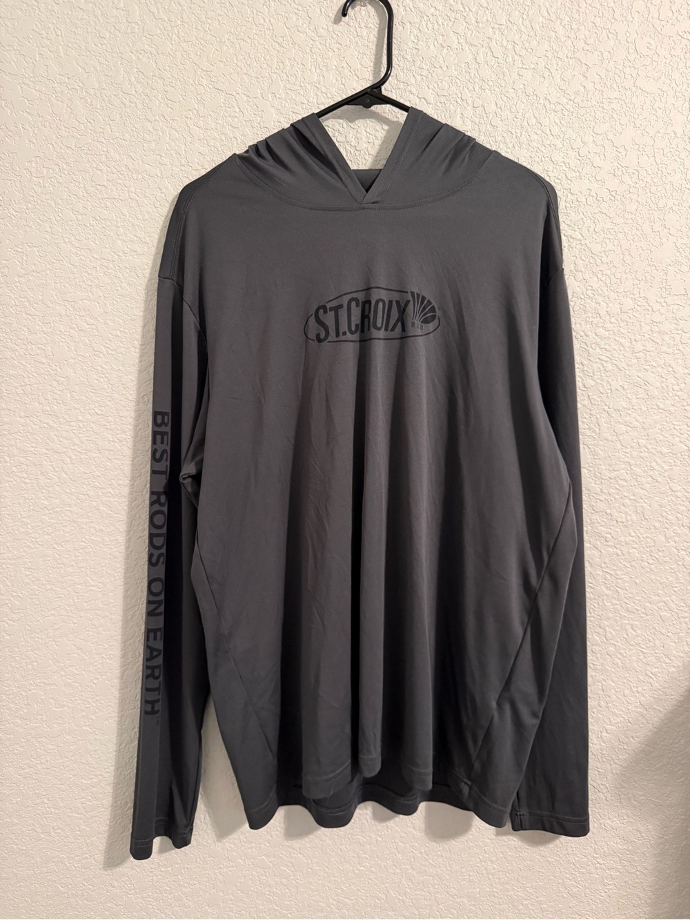 St. Croix Men's Charcoal Hooded Long-Sleeve Performance Shirt
